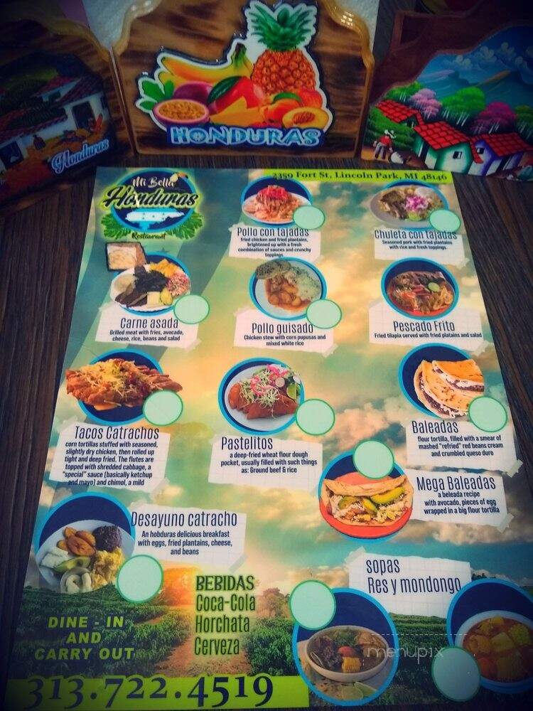 Mi Bella Honduras - Lincoln Park, MI menu_pic