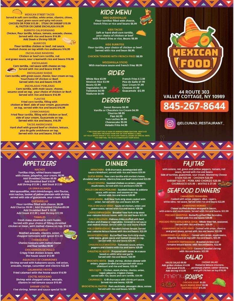 El Cunao Restaurant - Valley Cottage, NY menu_pic