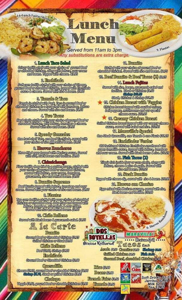 Dos Botellas - Birmingham, AL menu_pic