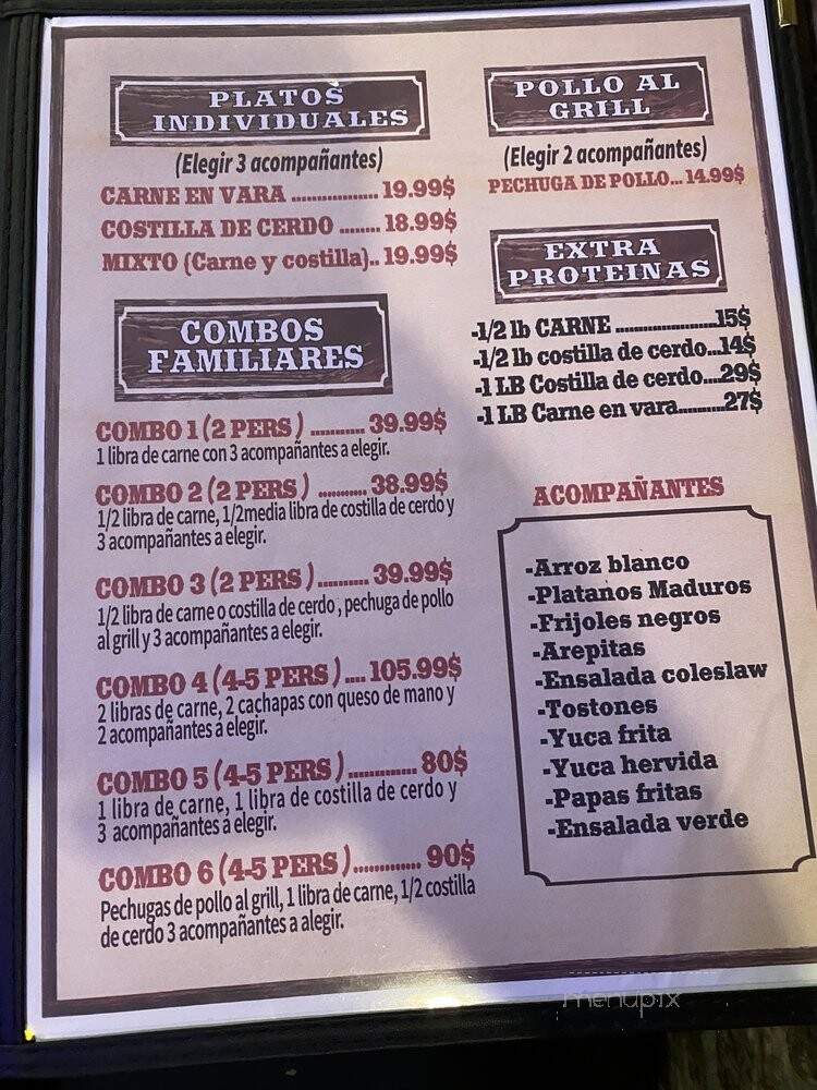 La Gloria Grill - Kissimmee, FL menu_pic