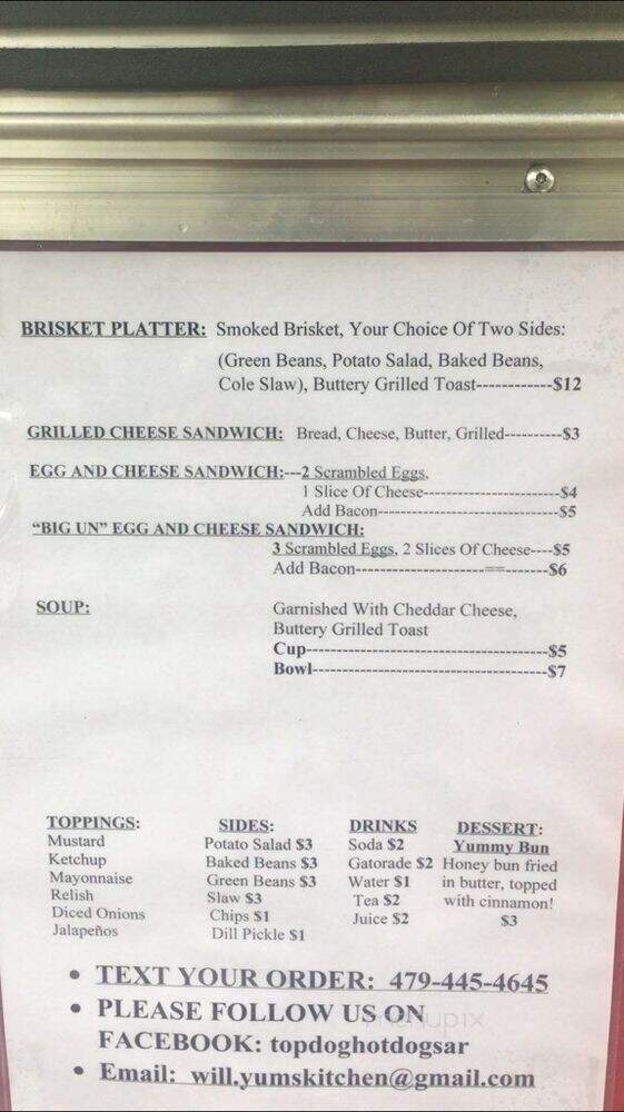 Top Dog Hot Dogs & Catering - Centerton, AR menu_pic
