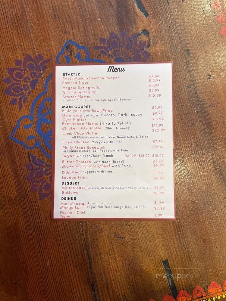 Aans Mediterranean & Casual Cuisine - San Antonio, TX menu_pic