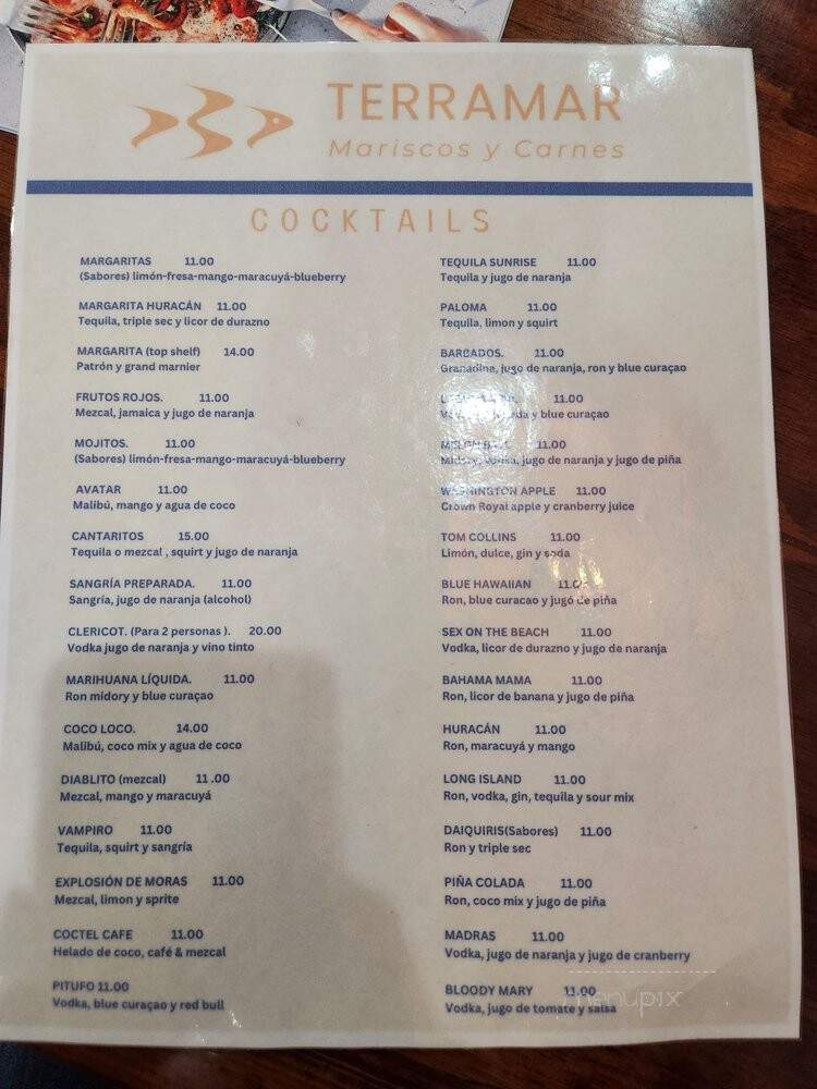 Terramar Mariscos y Carnes - Indianapolis, IN menu_pic
