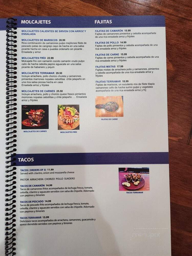 Terramar Mariscos y Carnes - Indianapolis, IN menu_pic