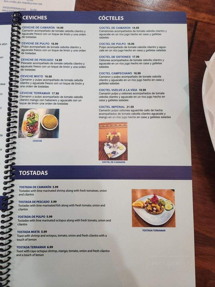 Terramar Mariscos y Carnes - Indianapolis, IN menu_pic