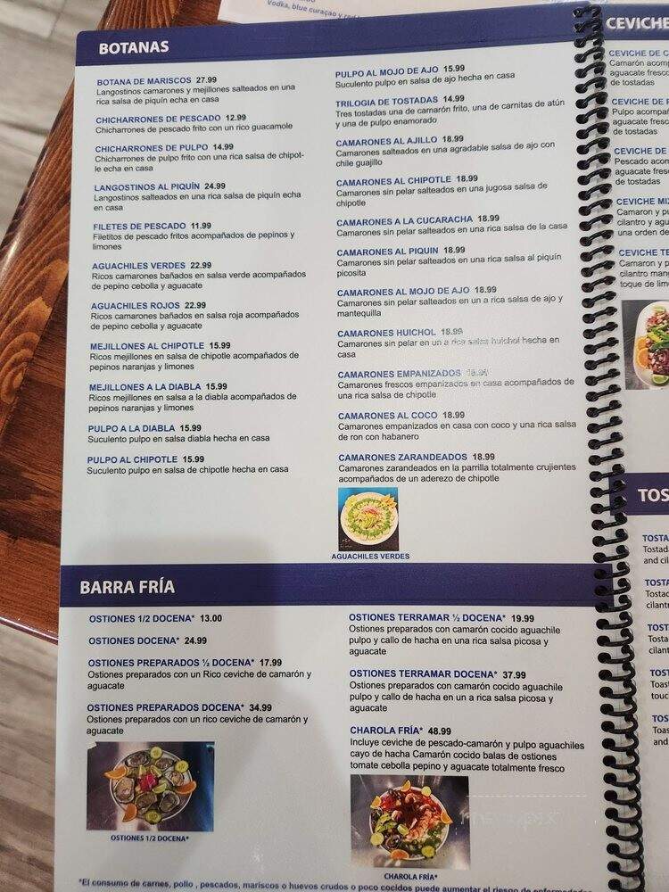 Terramar Mariscos y Carnes - Indianapolis, IN menu_pic