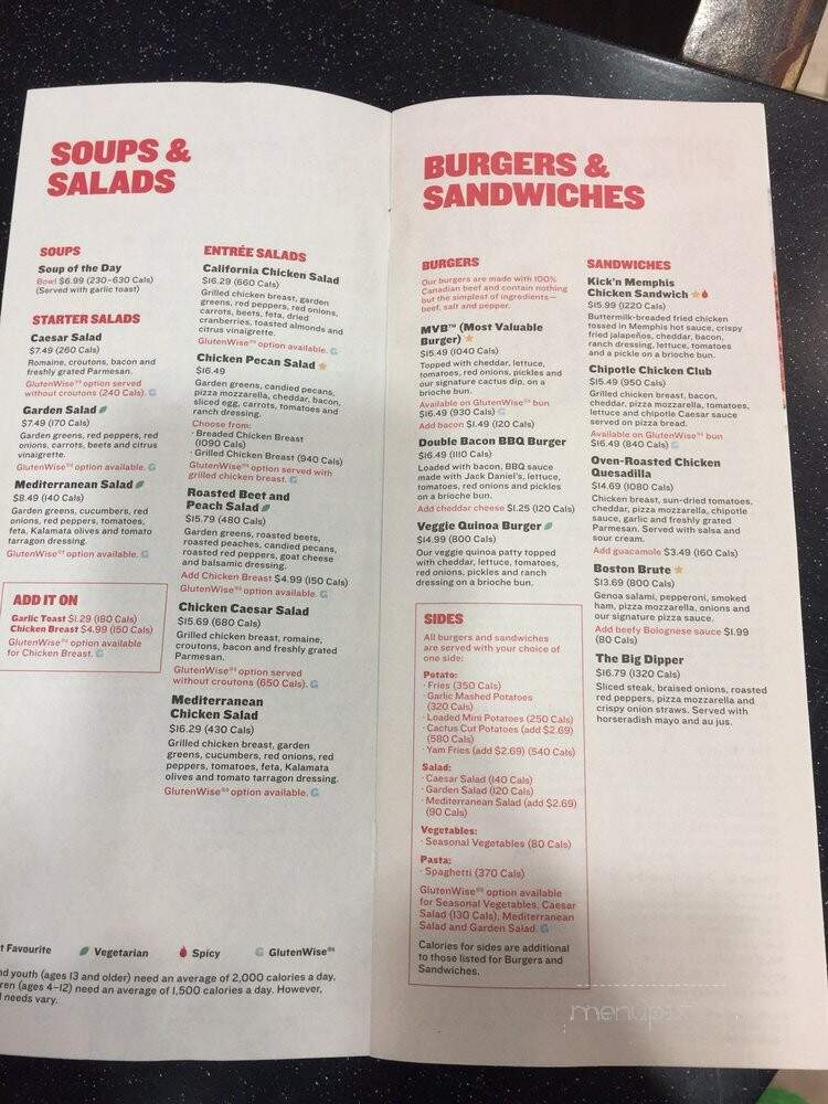 Boston Pizza - Niagara Falls, ON menu_pic