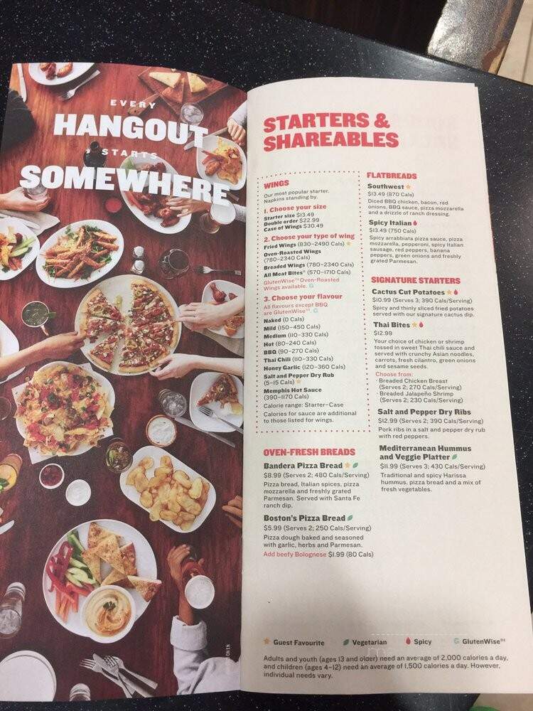 Boston Pizza - Niagara Falls, ON menu_pic