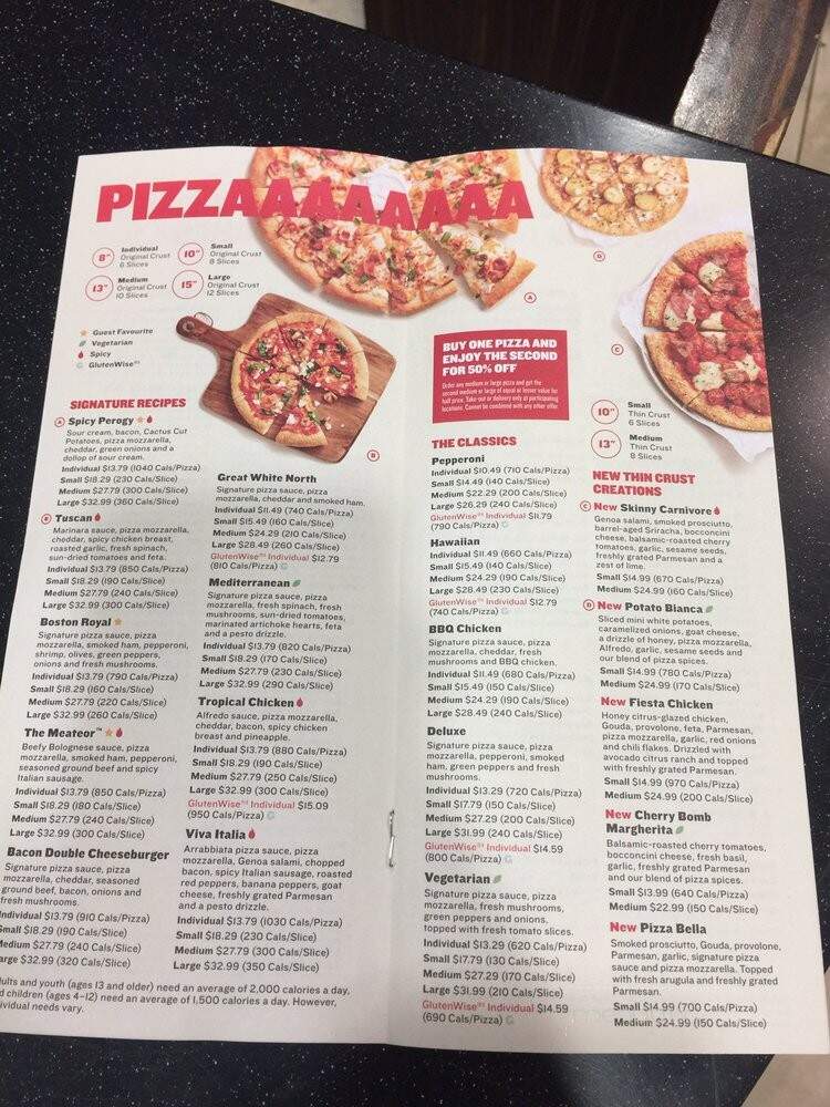 Boston Pizza - Niagara Falls, ON menu_pic