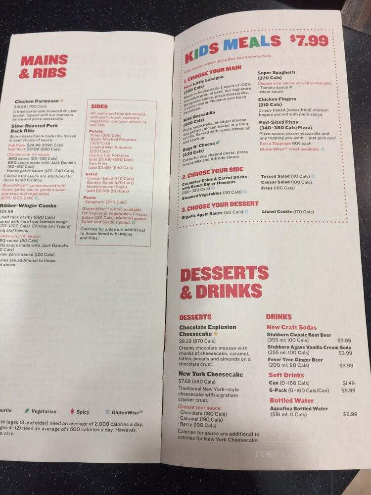 Boston Pizza - Niagara Falls, ON menu_pic