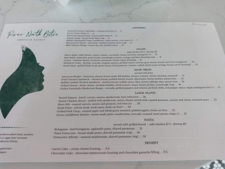 River North Bistro - Chicago, IL menu_pic