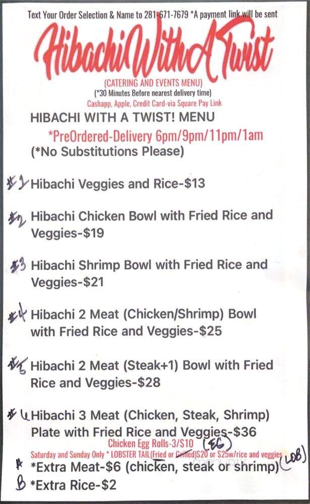 Hibachi With A Twist - Houston, TX