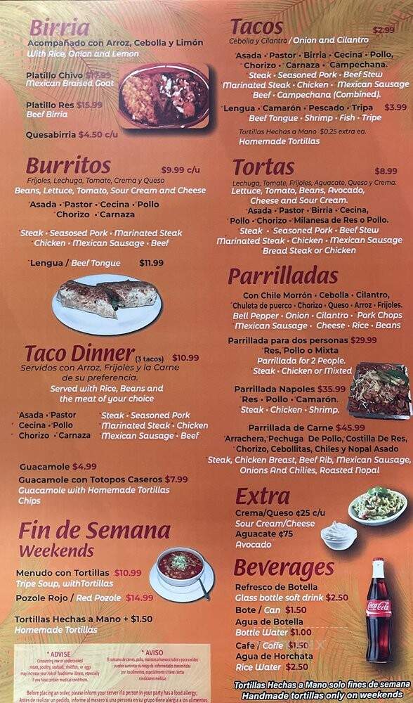 Birrieria Y Taqueria Napoles - Chicago, IL menu_pic