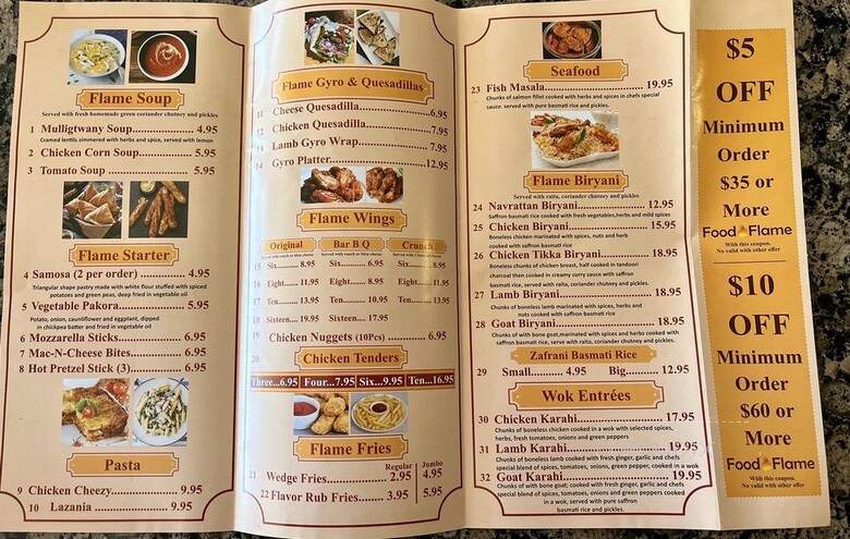 Food Flame - Alexandria, VA menu_pic