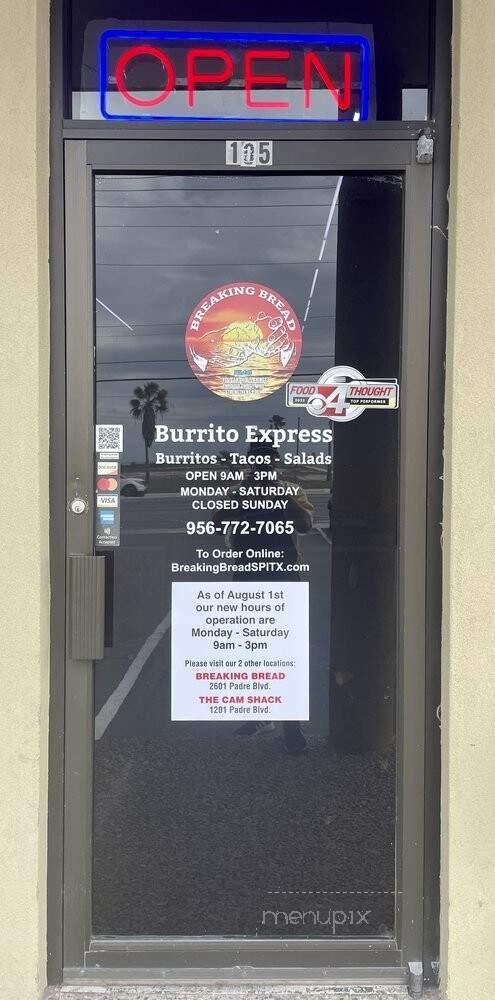 Burrito Express - South Padre Island, TX menu_pic