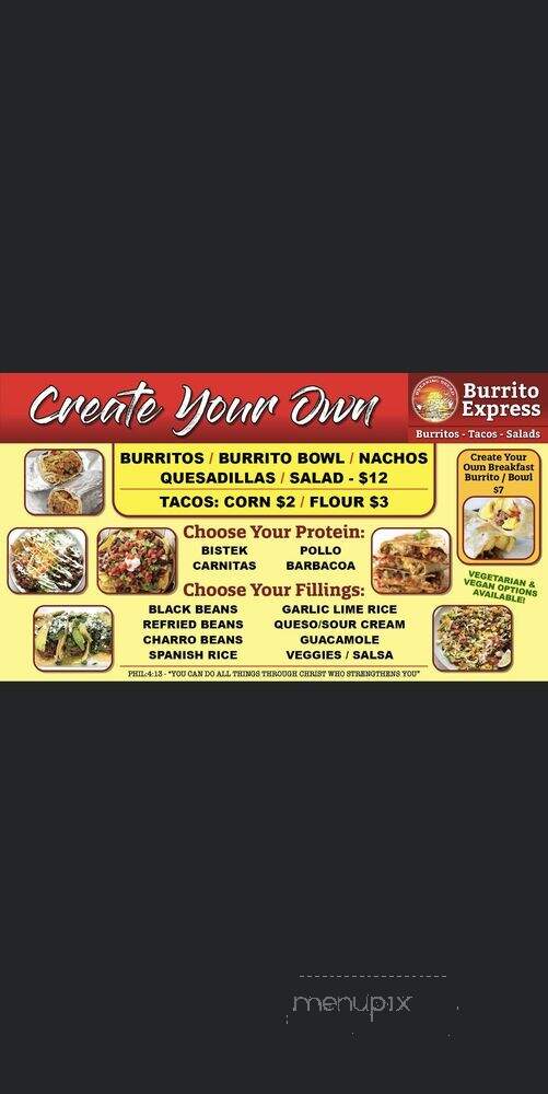 Burrito Express - South Padre Island, TX menu_pic