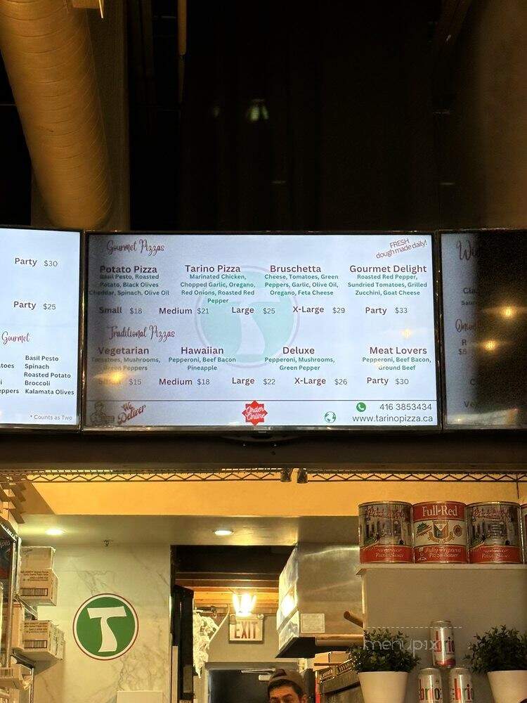 Tarino Pizza - Don Mills, ON menu_pic