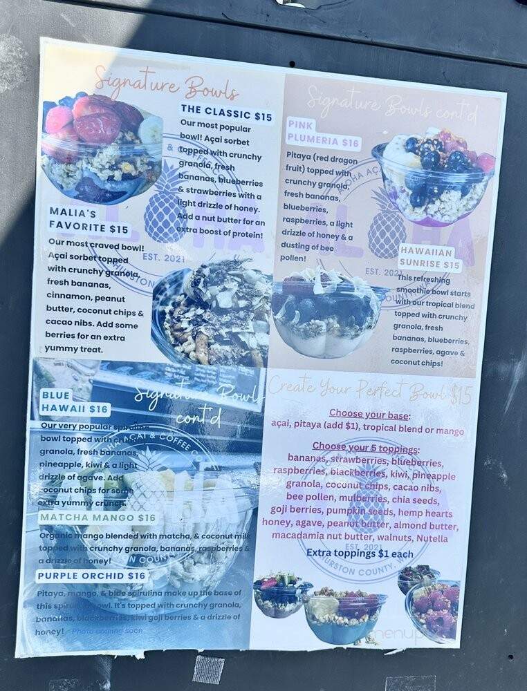 Lava Bowlz - Lacey, WA menu_pic