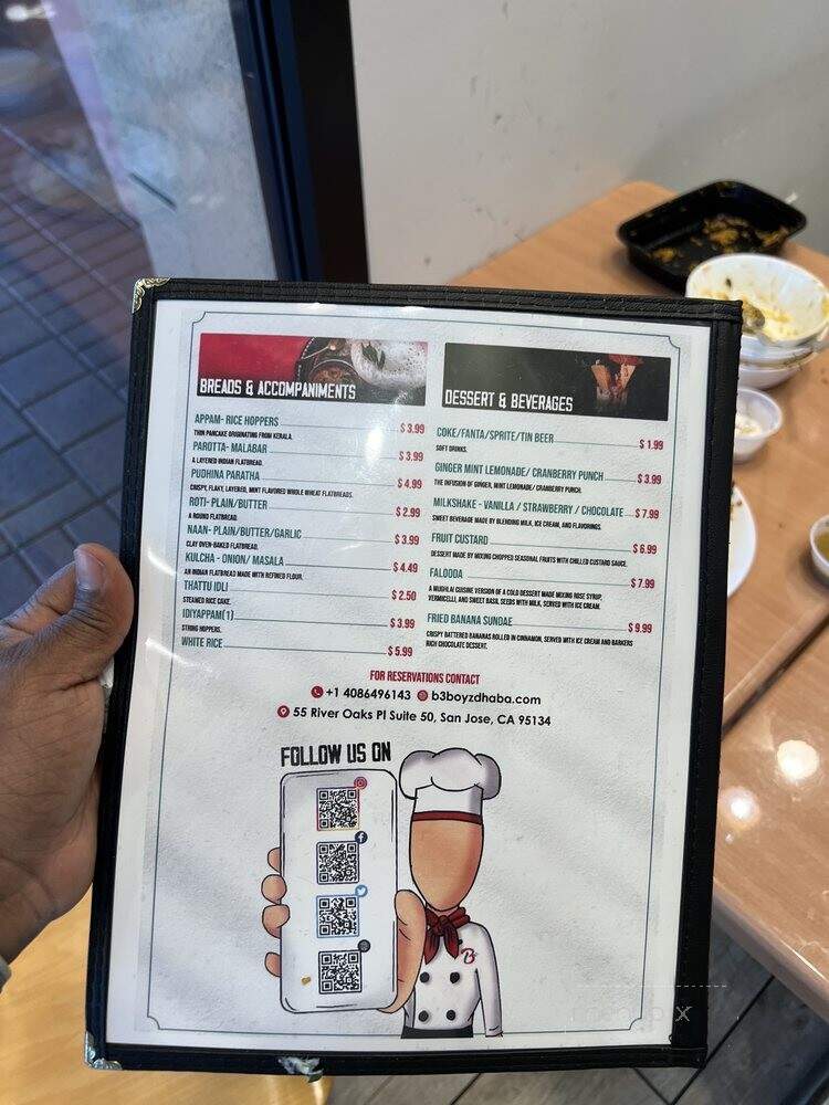 B3 Boyz Dhaba - San Jose, CA menu_pic