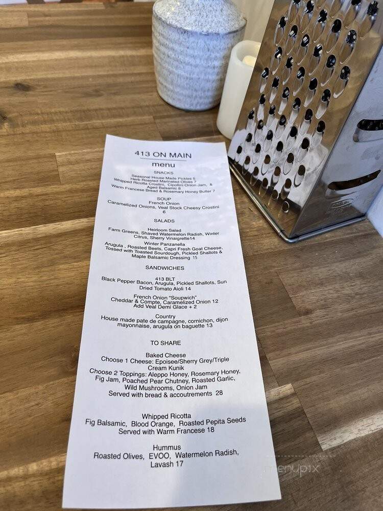 413 On Main - Sturbridge, MA menu_pic