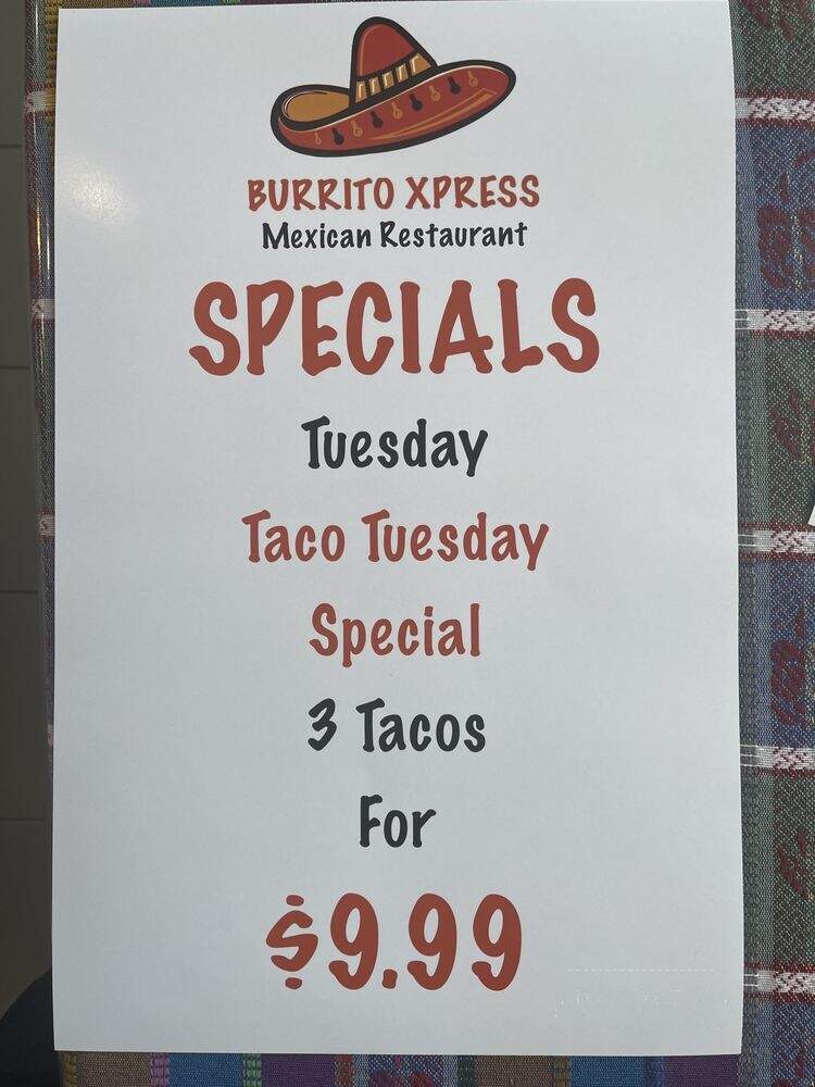Burrito Xpress - Bardonia, NY menu_pic