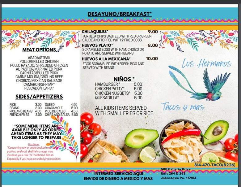 Los Hermanos - Richland, PA menu_pic