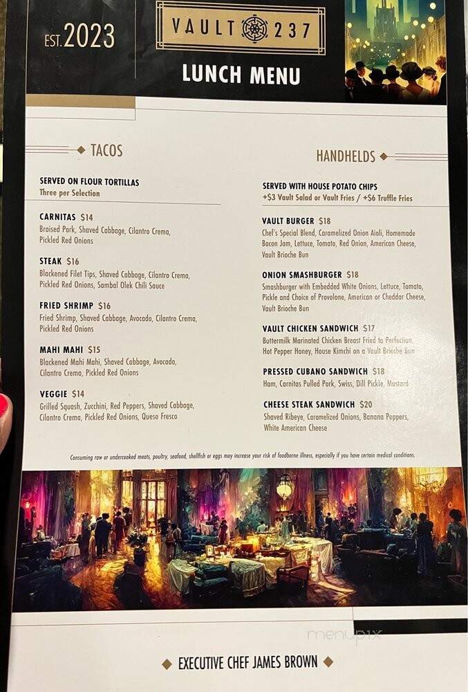 Vault@237 - Buffalo, NY menu_pic