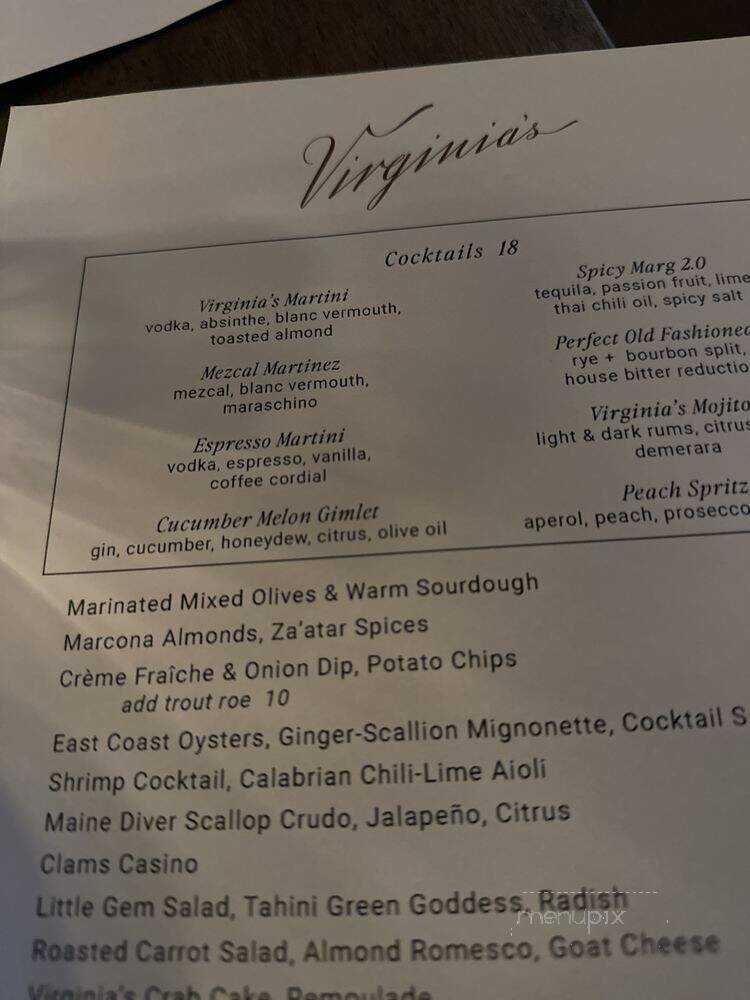 Virginia's - New York, NY menu_pic