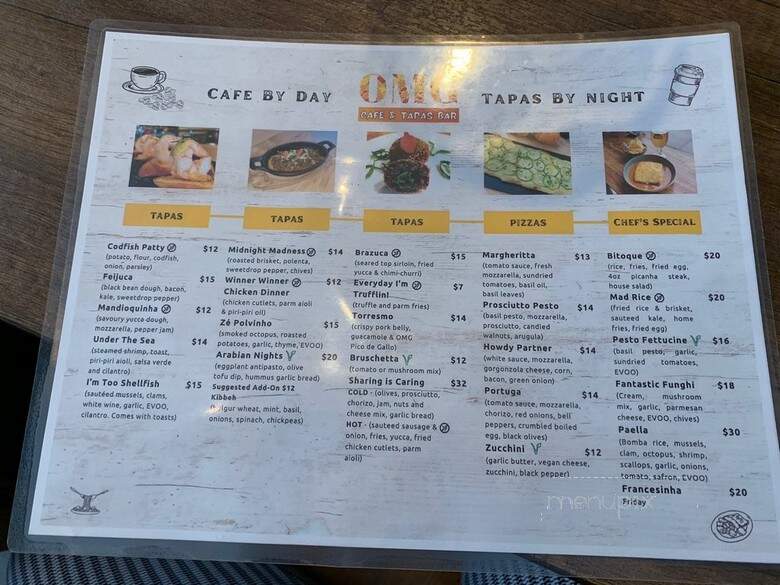 OMG Cafe & Tapas - Toronto, ON menu_pic