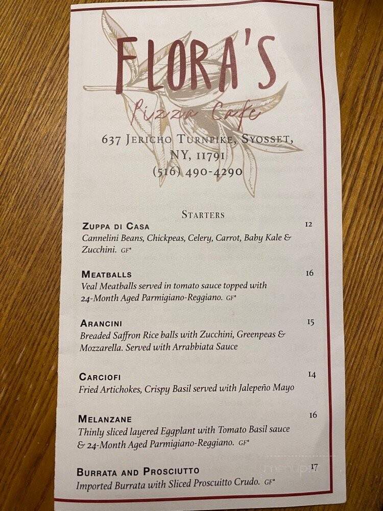 Flora's Pizza Cafe - Syosset, NY menu_pic