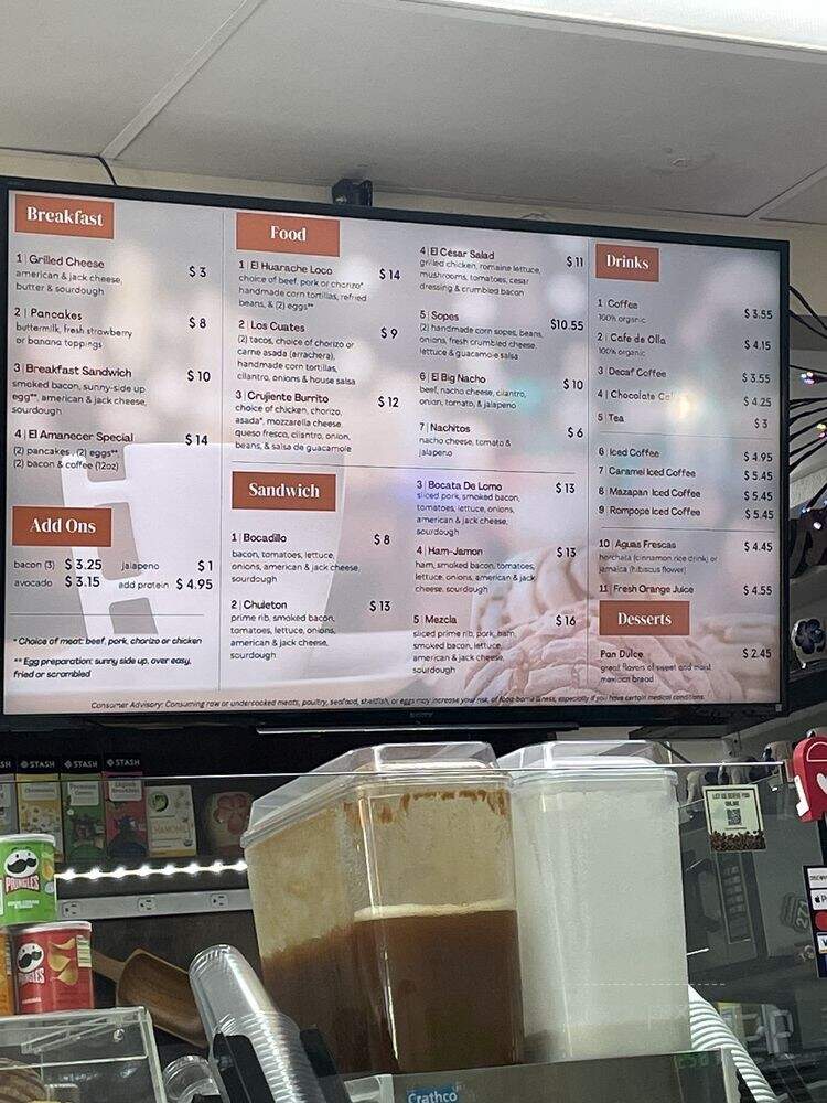 Cafe Cordoba - Oakland, CA menu_pic