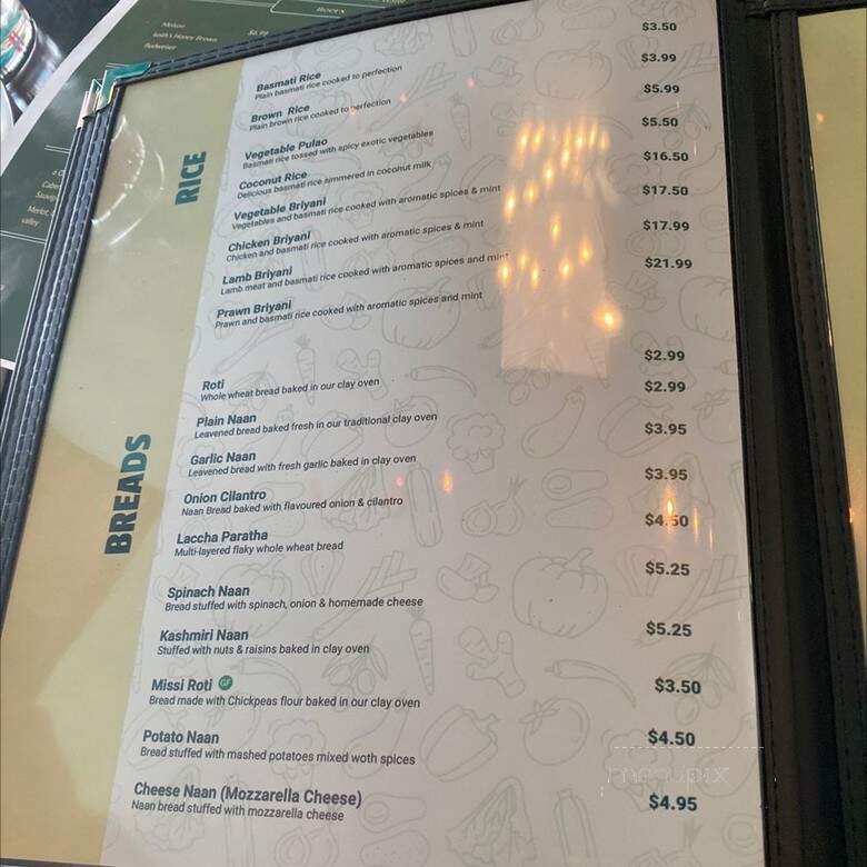 Hariyali Express Indian Cuisine & Bar - Vancouver, BC menu_pic