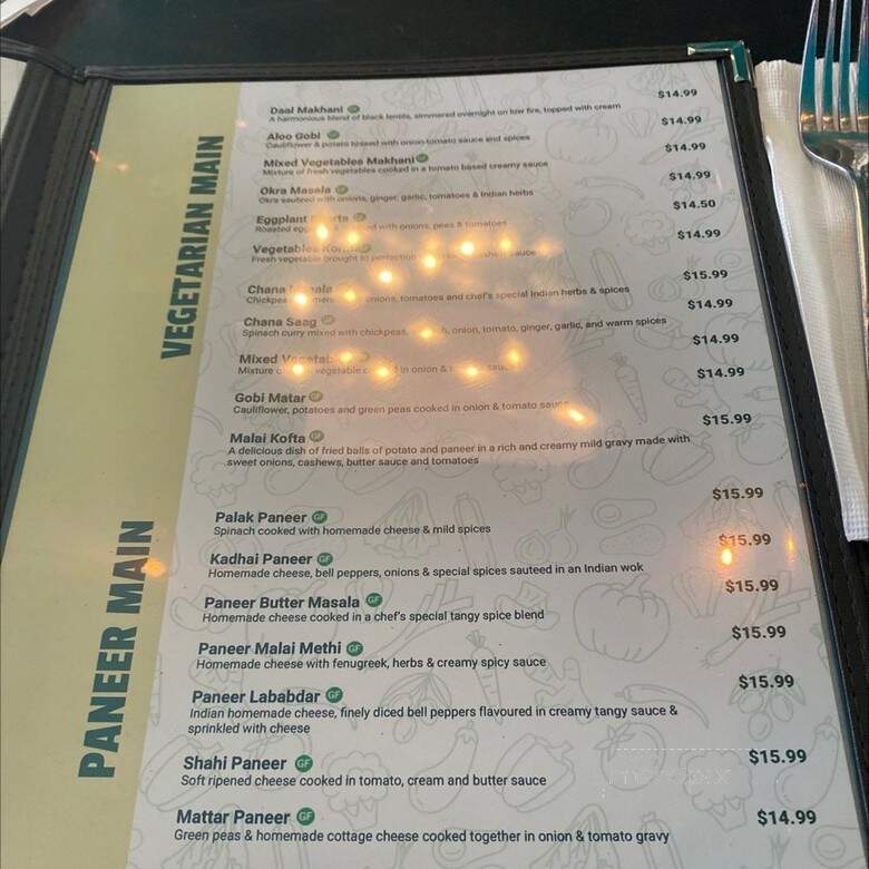 Hariyali Express Indian Cuisine & Bar - Vancouver, BC menu_pic