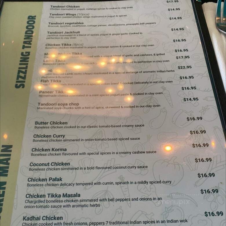 Hariyali Express Indian Cuisine & Bar - Vancouver, BC menu_pic