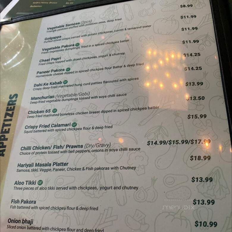 Hariyali Express Indian Cuisine & Bar - Vancouver, BC menu_pic