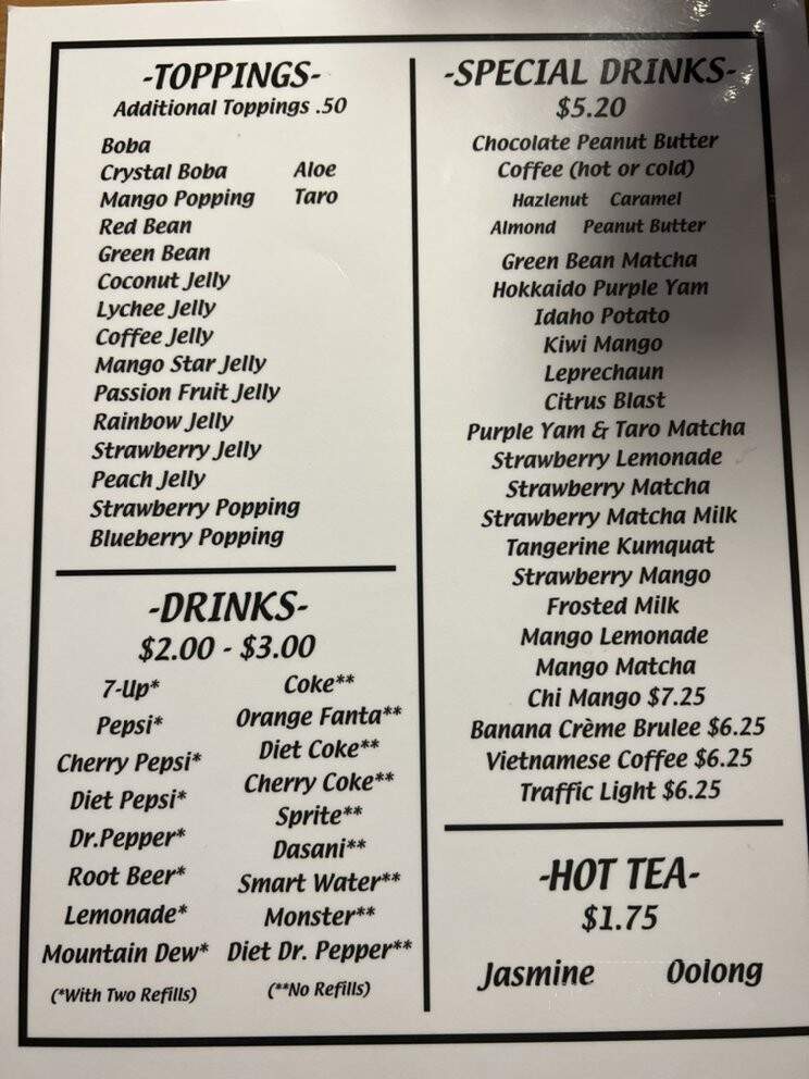 Pho King Tastea - Pocatello, ID menu_pic