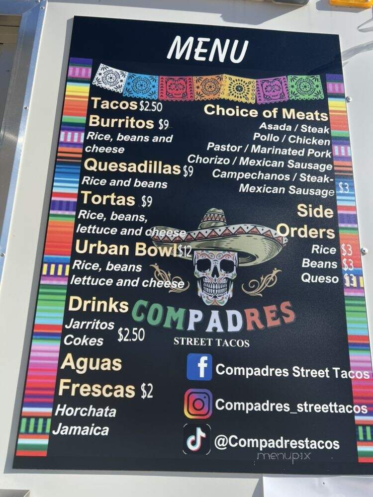 Compadres Street Tacos - Knoxville, TN menu_pic