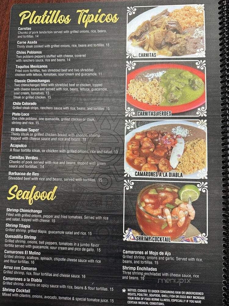 El Molino Mexican Resturant - Lafayette, IN menu_pic