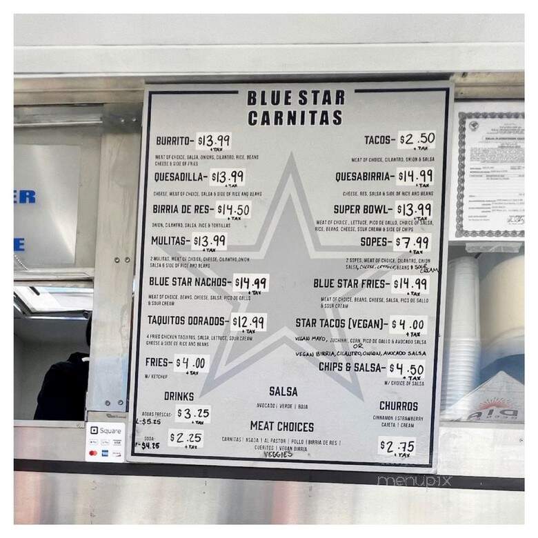 Blue Star Carnitas - Garden Grove, CA menu_pic