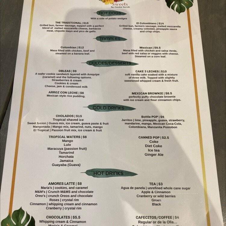 Tropical Sweets Cafe & Bar - Edmonton, AB menu_pic
