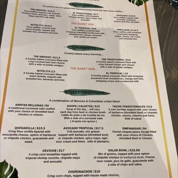 Tropical Sweets Cafe & Bar - Edmonton, AB menu_pic