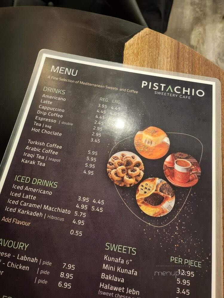 Pistachio Sweetery Cafe - Vancouver, BC menu_pic