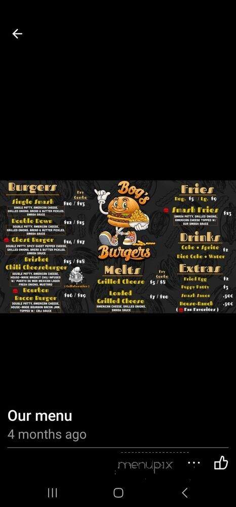 Bog's Burgers - Fontana, CA menu_pic