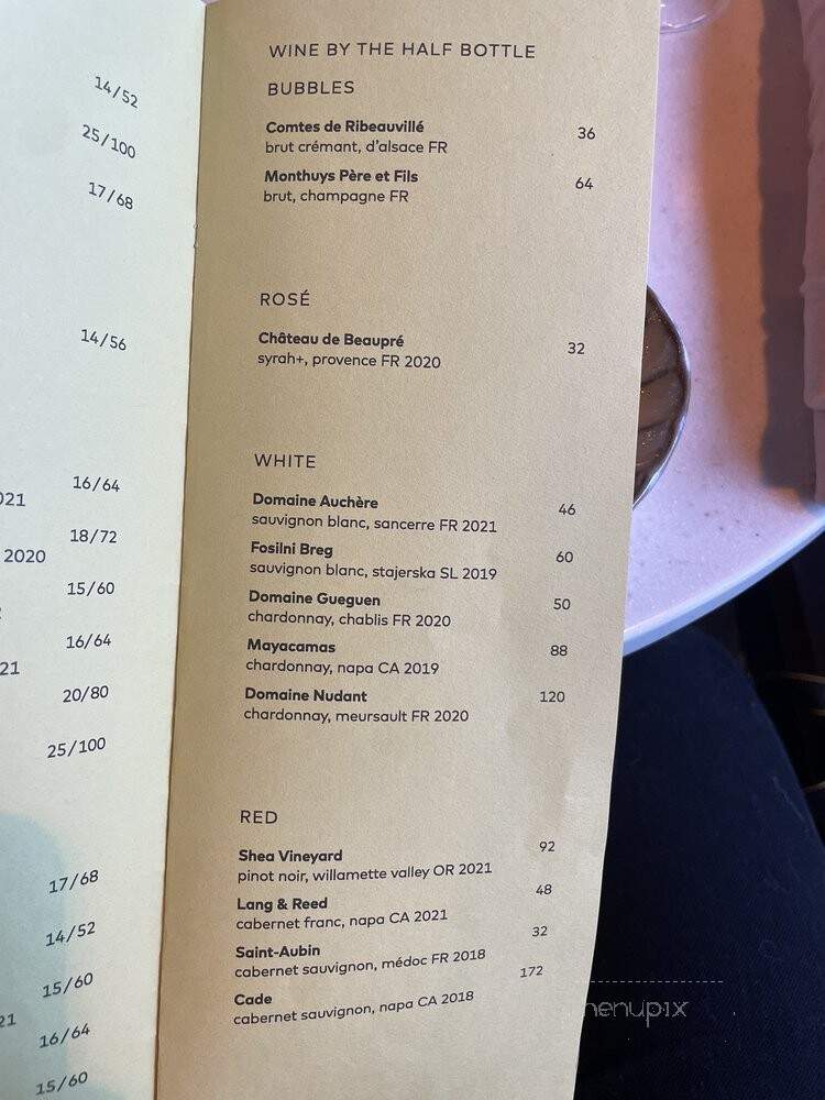 Grace at SFMOMA - San Francisco, CA menu_pic
