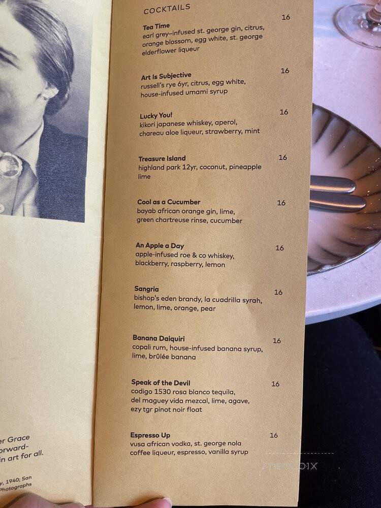 Grace at SFMOMA - San Francisco, CA menu_pic