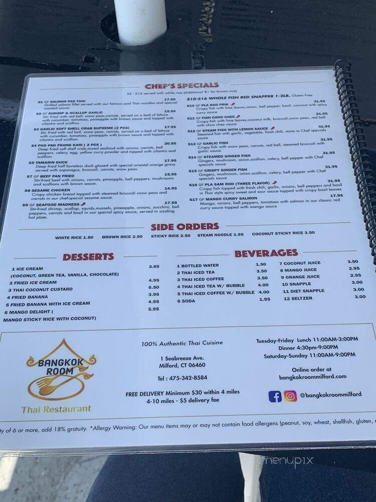 Bangkok Room - Milford, CT menu_pic