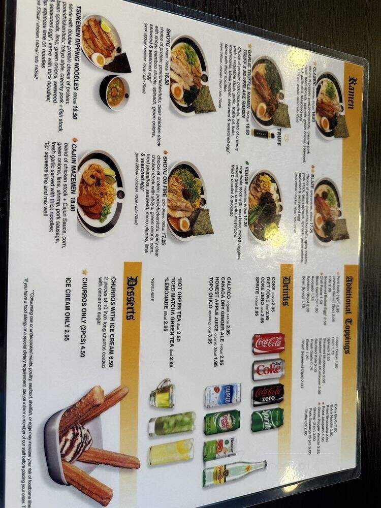 Silverlake Ramen - Monterey Park, CA menu_pic