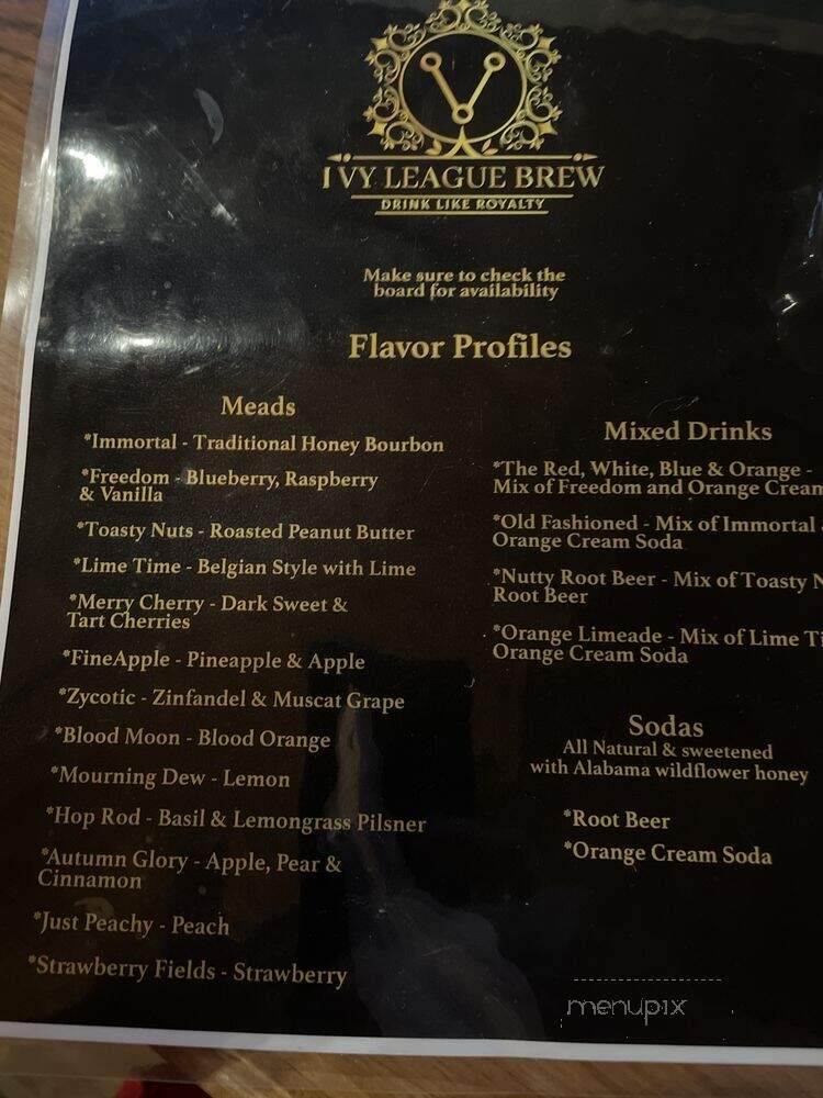 Ivy League Brew - Alabaster, AL menu_pic
