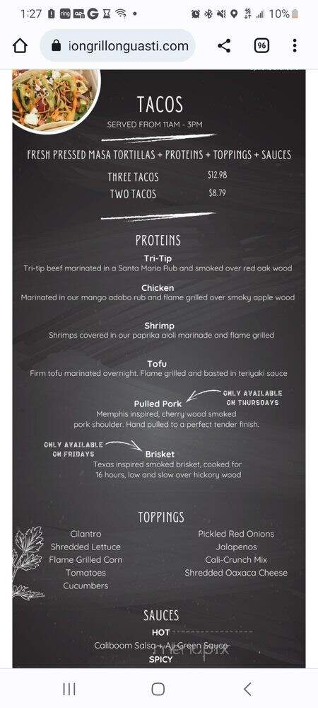 Fusion Grill On Guasti - Ontario, CA menu_pic