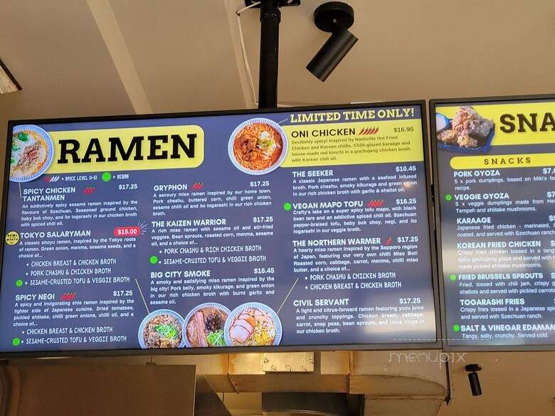 Crafty Ramen - Toronto, ON menu_pic
